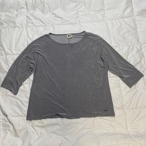 Anne Klein Dark Grey Top With 1/2 Sleeves, Size Medium